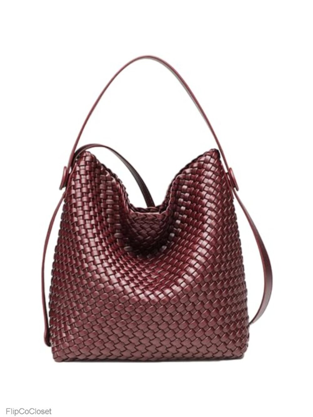 Woven Tote Bag Vegan Leather Shoulder Crossbody Shopper Handbag Purse